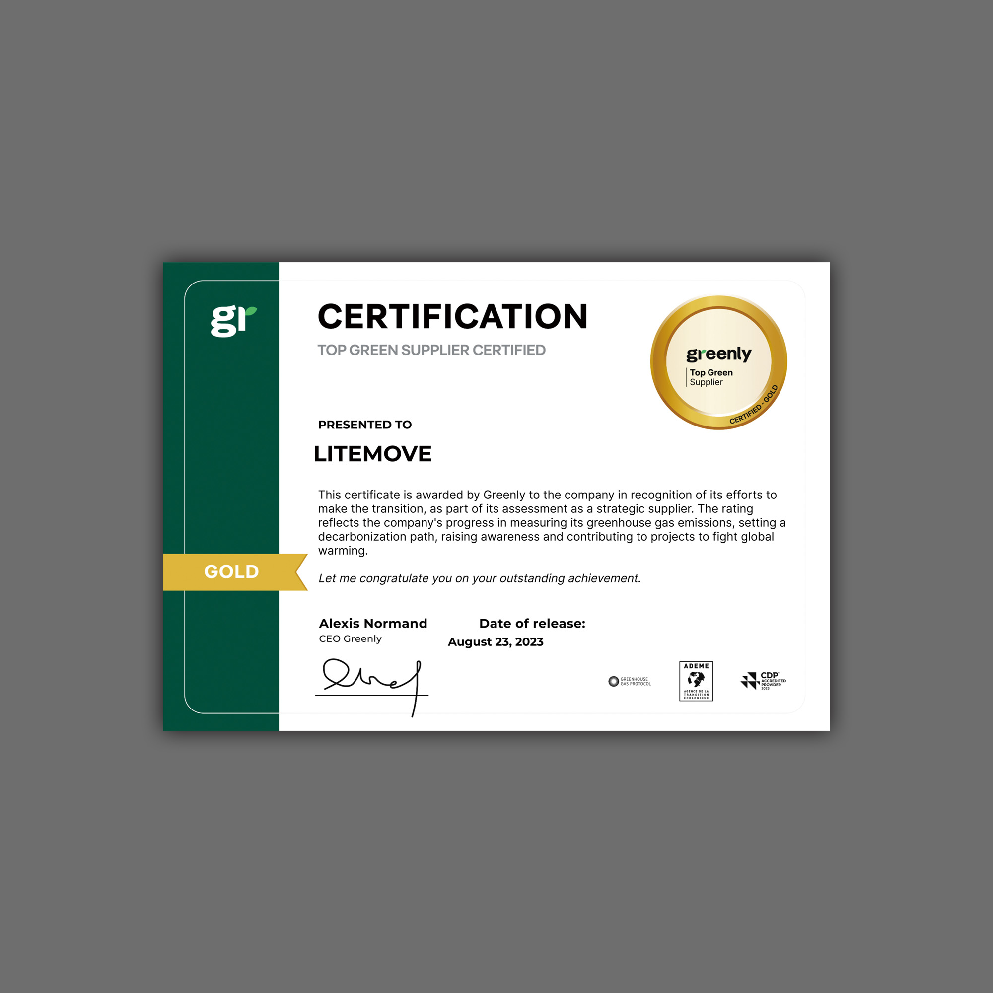 LITEMOVE certificate23 1